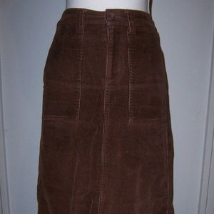 Womens Covington Corduroy Skirt Brown Sz 10